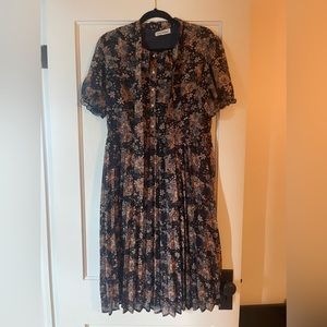 Short sleeved floral dress, sheer with slip